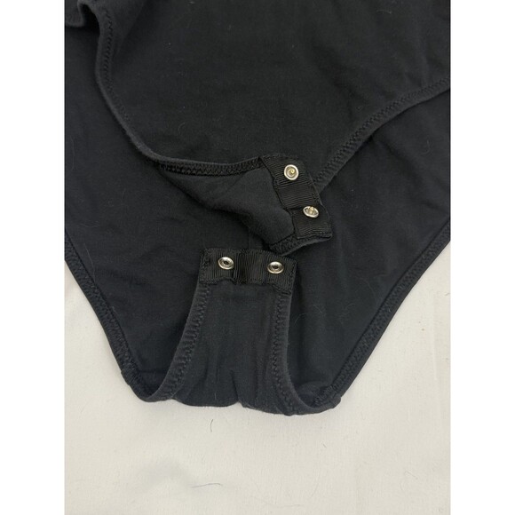 EVERLANE The Long Sleeve V-Neck Bodysuit M Bikini Black Supima Cotton EUC B16 - Picture 5 of 6